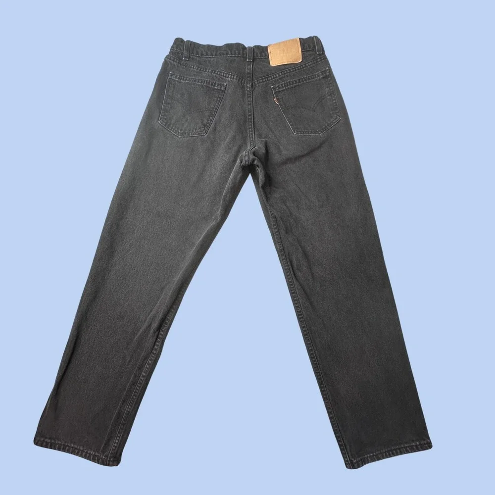 Vintage Levi's 550 Jeans Mens 34x30 (32x29) Black Relaxed Fit Orange Tab USA 90s